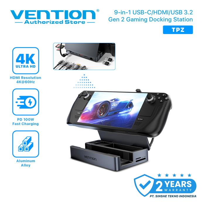 Gambar Vention USB-C Docking Station 9 Port Hub 4K HDMI Card Reader TF SD LAN RJ45 100W PD Gaming - TPZ dari Vention Authorized Store undefined Tokopedia