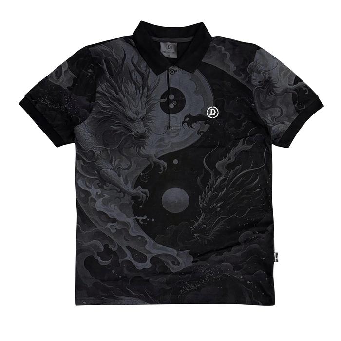 Gambar PoloShirt - DREAM STORY Yin & Yang Kerah Manset Cotton Combed 24s Baju Formal Keren Kaos kerah cowok - Black, M dari Dreamstory1 undefined Tokopedia