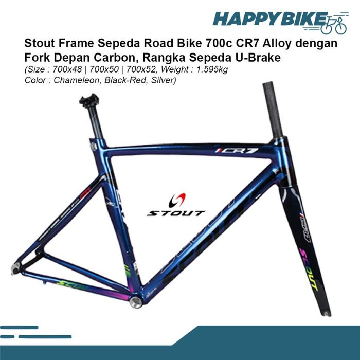 Gambar SCOUT Frame Sepeda Balap Road Bike CR7 Alloy Fork Carbon 700c U Brike - Chameleon, 52 dari Happy Bike undefined Tokopedia