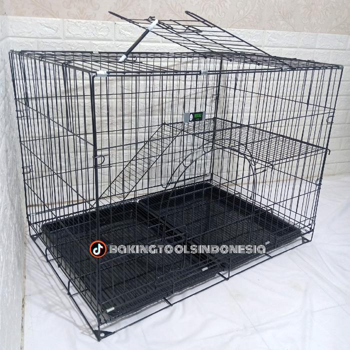 Gambar KANDANG KUCING MURAH SIZE XXL (EXTRA JUMBO) 2 TINGKAT 90x60x70 - hitam dari KANDANG KUCING INDONESIA undefined Tokopedia
