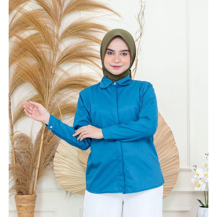 Gambar Kemeja polos warna turkish toyobo Baju Casual Formal Hitam Kancing Wanita - M dari Naazaofficial RE undefined Tokopedia