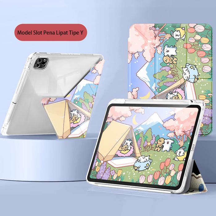 Gambar Cute Cartoon 3+Y Fold Anti-Bend Shockproof Full Coverage Tablet Case with Pencil Slot for iPad gen 10 iPad Air 5 Air 4 iPad Gen 9 Case for iPad Pro 11 12 9  Air 6 2024 10"2 8th 10th 9.7”2024 Pro13”mini6/7 8.3" - HD051, Air1/2 Gen 5/6-9.7" dari LGEE CASE undefined Tokopedia