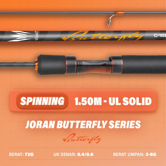 Gambar JORAN HASIDA BUTTERFLY C-135UL S-150UL C-168UL S-180UL Baitcasting/Spinning Baitcasting Fuji Guides - S-150UL（SPINNING） dari wisin shopp undefined Tokopedia