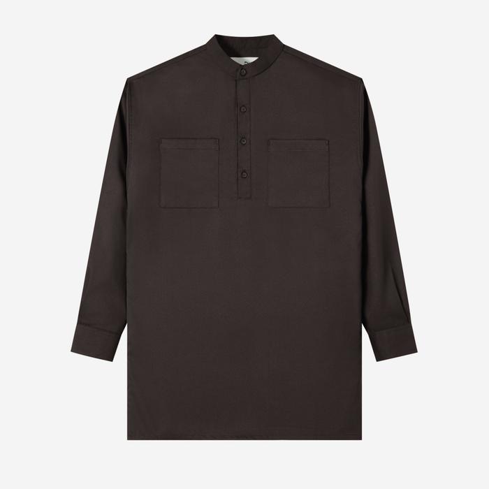 Gambar DUHA Gamis Pria Medium Lengan Panjang - Saif - Dark Brown - L dari Duha Muslim Wear undefined Tokopedia