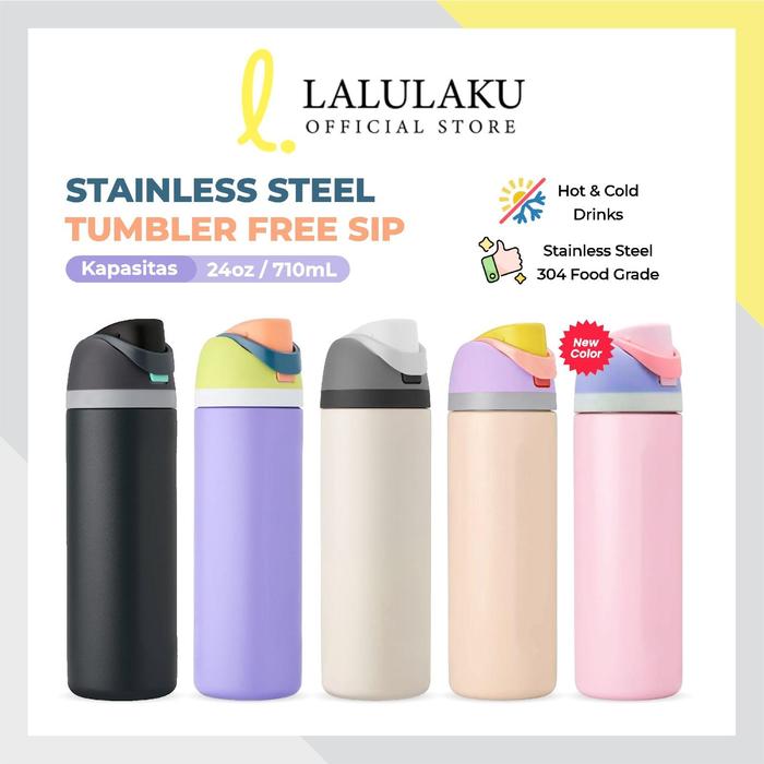 Gambar Tumbler Minum Freesip Botol Thermos Aesthetic Insulated Stainless Steel SUS304 Vacuum Flask 600ml dari Lalulaku undefined Tokopedia