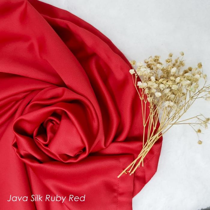 Gambar Gorden Jendela Tirai Pintu Minimalis Polos Silk Halus Aesthetic Tirai Polos  - Java Silk - Rubby Red, L 130cm T 150cm dari JJ Interiorr undefined Tokopedia