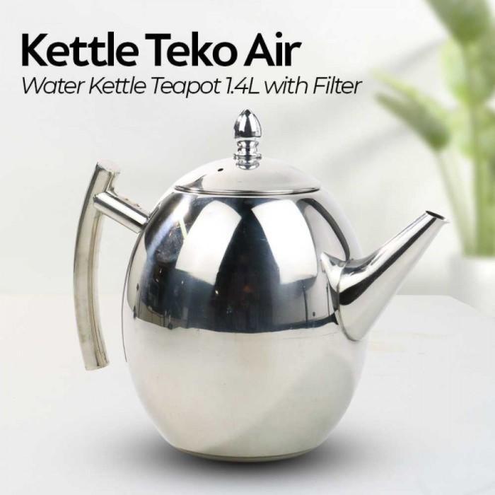 Gambar Kettle Teko Air Teh Kopi Water Kettle 1.5L with Filter - HS4050 Silver - Silver dari PT KCheck undefined Tokopedia