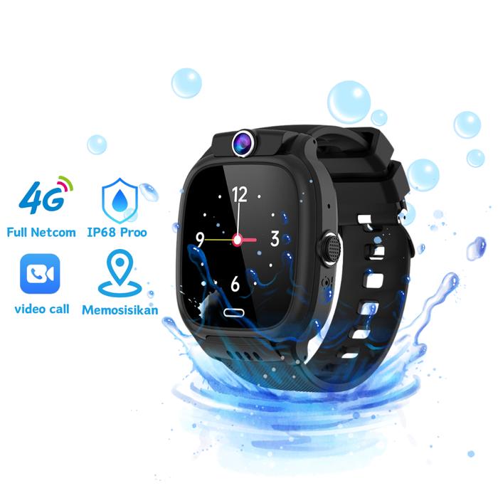 Gambar MAYY 4G Anti Air Jam tangan anak 4G Video call telepon - anak Gps Digital Smartwatch anak Waterproof（telepon , vc, alarm, foto, kalkulator) - Black-Tahan Air-4G dari Mayy Store.id undefined Tokopedia