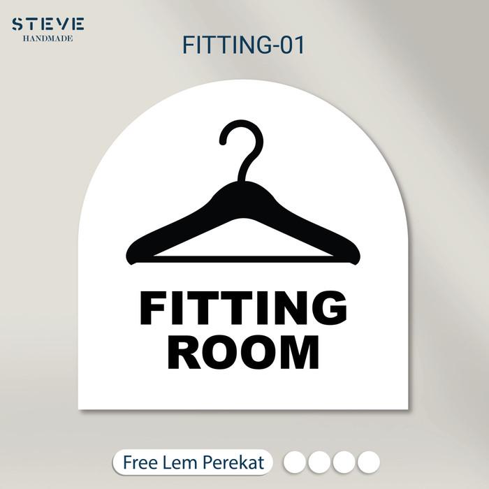 Gambar Sign Board Fitting Room | Papan Tanda Fitting Room Label Akrilik Sign Board - Halfround Putih, 30 x 30 cm dari Steve Handmade undefined Tokopedia