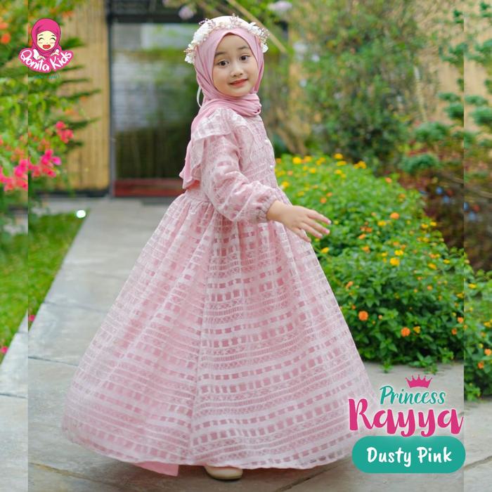 Gambar QONITA KIDS, PRINCESS RAYYA Set Hijab (0-10 th) Baju Gamis Lebaran Anak Perempuan Couple kakak Adik baju muslim - Dusty Pink, XS (LD : 52 cm, PB : 50 cm) dari Qonitakids_NEW undefined Tokopedia