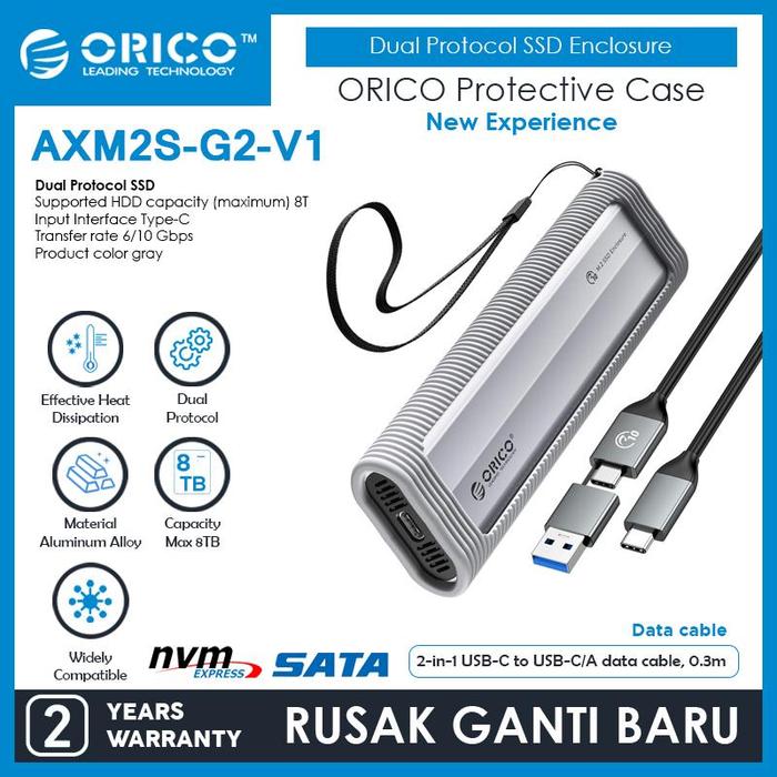 Gambar ORICO M.2 NVMe & M.2 NGFF / M.2 SATA SSD Enclosure  -  AXM2 SERIES - AXM2S-G2-V1 dari WANTOO INDONESIA undefined Tokopedia