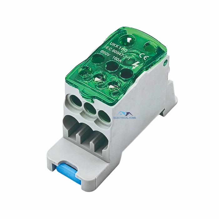 Gambar KOTAK DISTRIBUSI TERMINAL MULTI IN 1 / JUNCTION BOX DIN RAIL UKK-160 - HIJAU dari ELECTRICAL HOME undefined Tokopedia