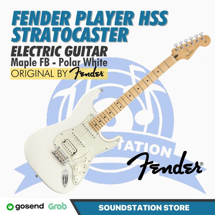 Gambar Fender Player HSS Stratocaster Electric Guitar Maple FB Original - Polar White dari SoundStation Store undefined 5 Tokopedia