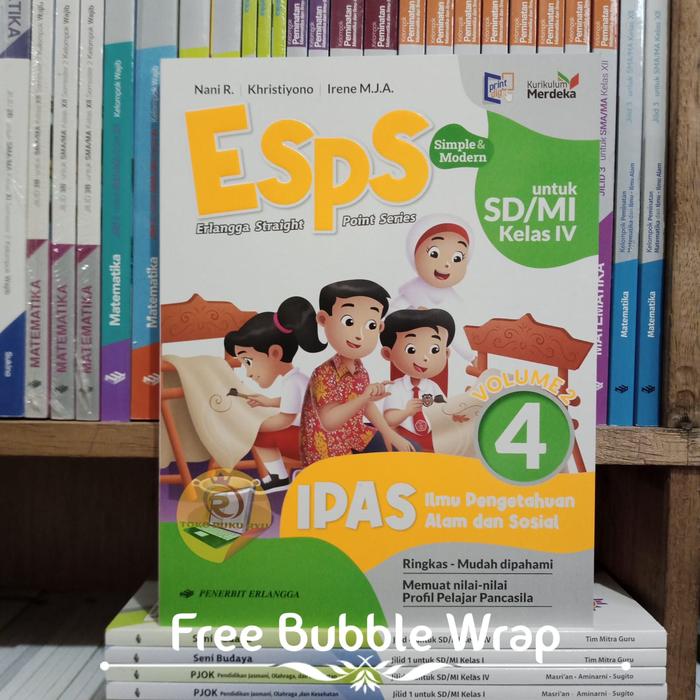 Gambar Buku ESPS IPAS Volume 2 Kelas 4 SD/MI Kurikulum Merdeka Erlangga dari ToKo Buku Ryu undefined Tokopedia