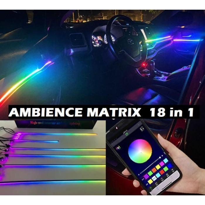 Gambar Lampu Mobil ambience interior Ambient Light Mobil 18 in 1 lampu dashboard rgb matrix app dari Emperor Raja Biled undefined Tokopedia