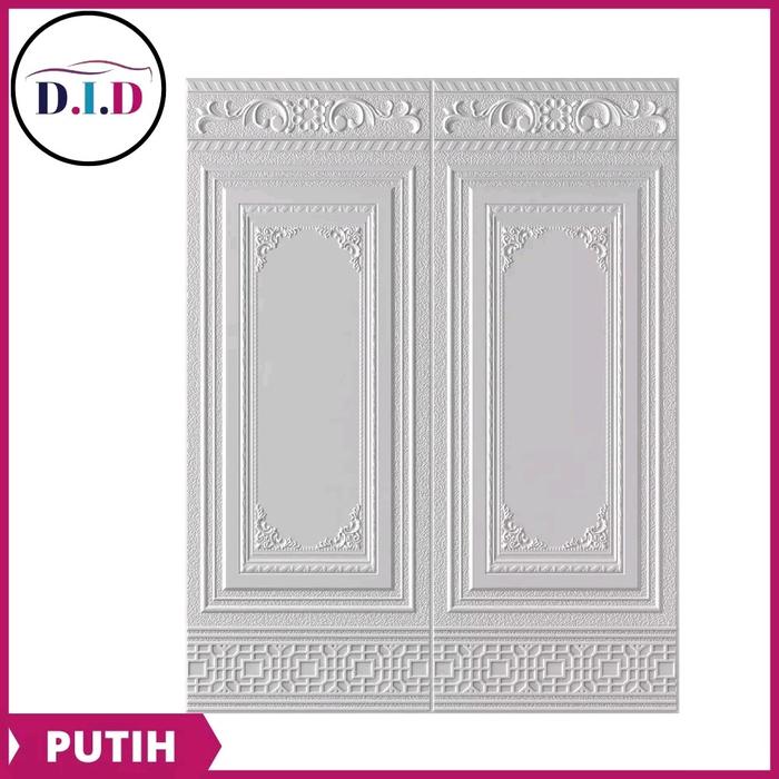 Gambar (PAKET 10 LEMBAR) wallpaper 3D foam pintu 70x90 CM/ foam motif jendela tahan air stiker kertas Jati - PINTU JATI PUTIH dari DID undefined Tokopedia