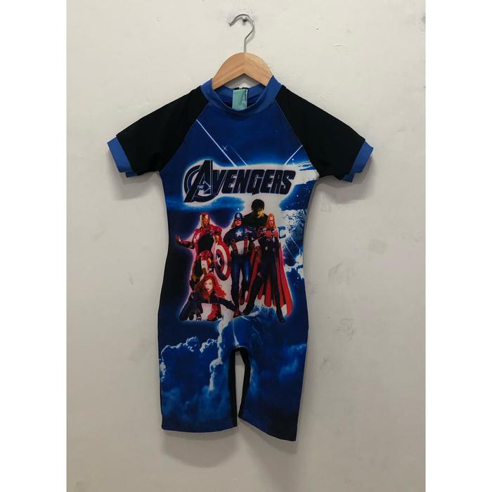 Gambar baju renang anak karakter | terusan renang anak karakter spiderman | baju renang sleting anak | baju renang sleting belakang - Avengers, S dari DN Sportswear Official undefined Tokopedia