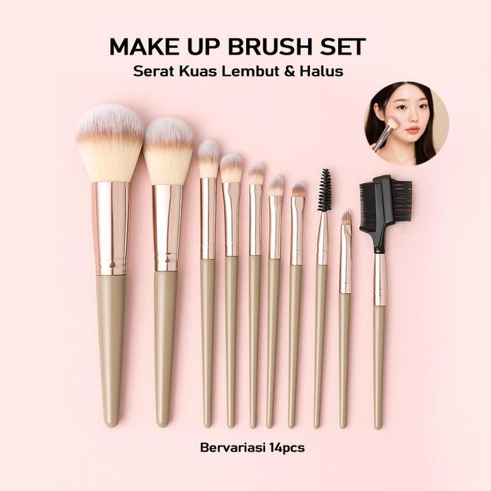 Gambar 15 In 1 Kuas Rias Wajah Set Grey Bulu Halus Lembut Tidak Rontok Dan Nyaman Dilengkapi Dengan Sisir Alis Dan Eyelash - Super Wol Grey 15pcs dari Mysterygirl.id undefined Tokopedia