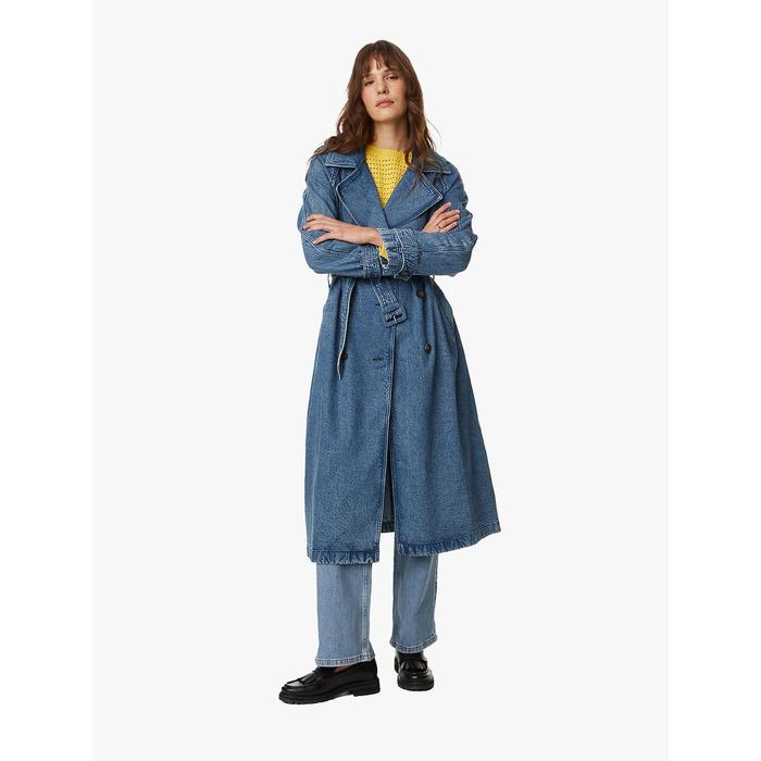 Gambar M&S - Jaket Wanita - Cotton Rich Denim Belted Trench Coat - Medium Indigo, UK 10 dari Marks & Spencer ID Kab. Bogor Tokopedia