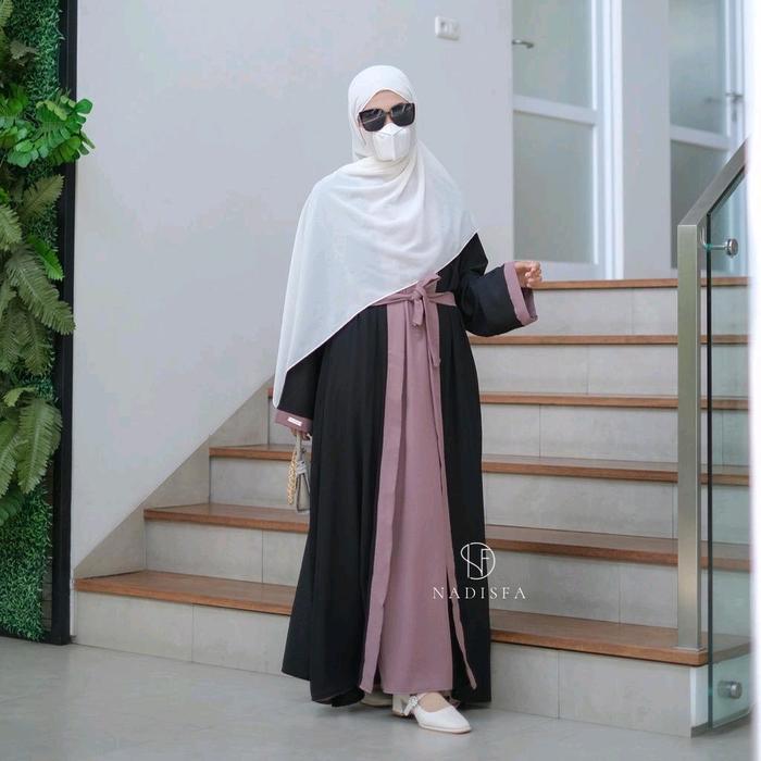 Gambar SALWA ABAYA ELEGAN KOMBINASI OUTER Cantik Lembut - rosetaupe, XS dari NADISFAOFFICIAL undefined Tokopedia