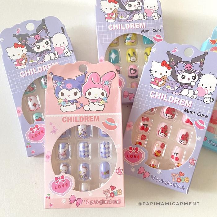Gambar KUKU PALSU ANAK SANRIO (Fake Nail Art Kuromi Melody Pompurin Hello Kitty Cinnamoroll Stiker Kuku Nail Sticker Disney Mainan Viral Pretend Play Salon Kecantikan Goodie Bag Souvenir Ulang Tahun) - KUKU PALSU dari ApolloTOYS undefined Tokopedia