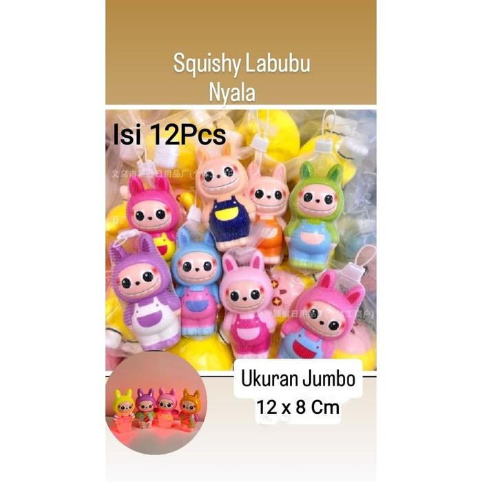 Gambar Grosir!!Isi 12Pcs Squishy Labubu Bisa Nyala Jumbo/Mainan Squishy Labubu Warna LED dari Berkah Mainan05 undefined Tokopedia