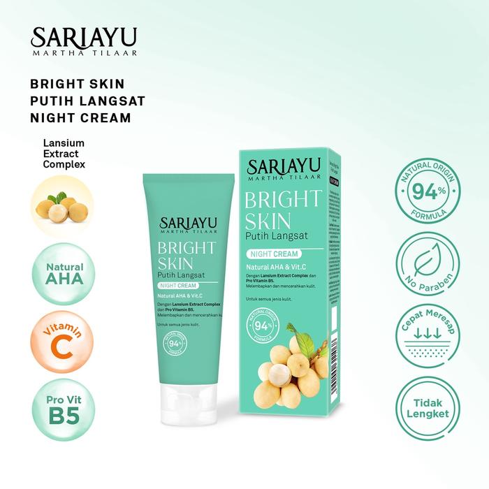 Gambar Sariayu Bright Skin Putih Langsat Night Cream 20 gr - Night Cream dari Sariayu Martha Tilaar undefined Tokopedia