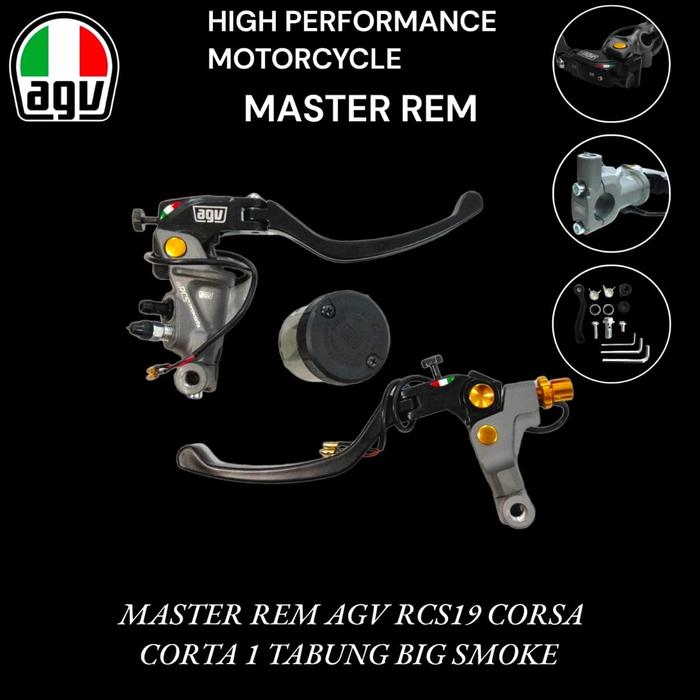 Gambar Master Rem RCS19 Corsa Corta 1 Tabung Big AGV Italy 1 Set Kiri Kanan Universal - 1 Set Master Rem AGV dari Asli Grosir_NEW undefined Tokopedia