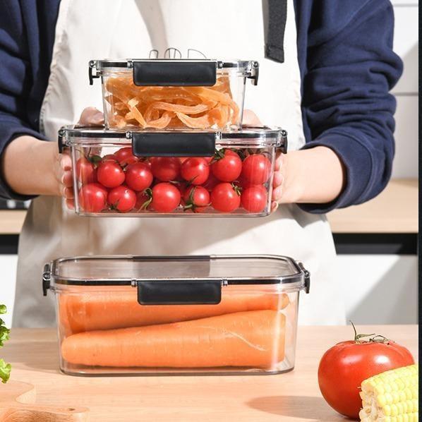 Gambar Masterhome Kontainer Makanan Kulkas | Tempat Makanan Kedap Udara | Tempat Penyimpanan Makanan Akrilik | Storage Jar Food Cereal - HITAM, 450 mL dari Masterhome undefined Tokopedia