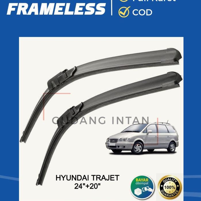 Gambar Wiper Frameless Hyundai Trajet Frameless Full Karet Anti Baret 1 Set - Trajet 24+20 dari Gudang Intan_NEW undefined Tokopedia
