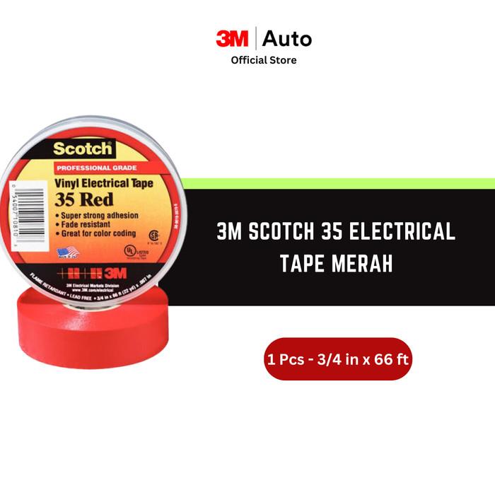 Gambar 3M Scotch 35 Vinyl Color Coding Electrical Tape 0.75 inch x 66 ft - Merah dari 3M Automotive Kab. Bekasi Tokopedia