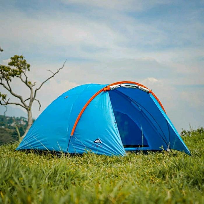 Gambar Tenda Camping LWY Double Layer Kapasitas 4 Orang Tahan Air Ideal untuk Petualangan Luar Ruangan - Biru dari Kilimanjaro Outdoor undefined Tokopedia