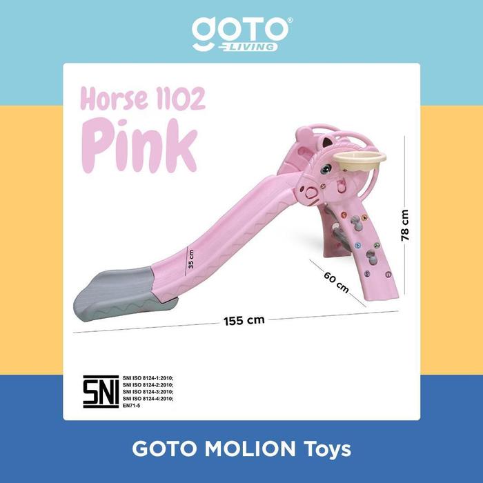 Gambar Goto [COD] Molion Kuda Kudaan Jungkat Jungkit Rocking Horse Mainan Anak 3in1 - M1102 PINK dari Goto Living undefined Tokopedia
