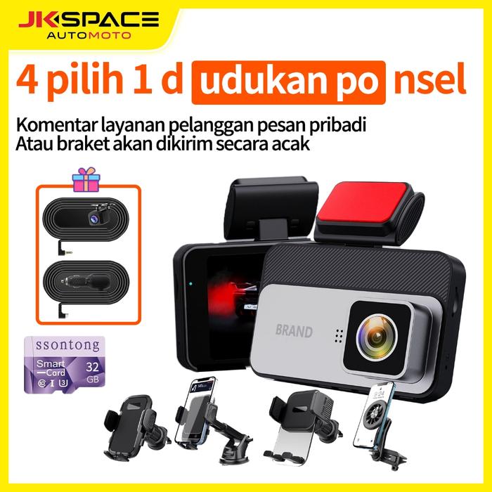 Gambar Dashcam Mobil Kamera Mobil Depan 1080p Full HD Kamera Mundur Parkir Belakang Monitor DDR 32G Car Kabel - abu-abu dari JK SPACE office undefined Tokopedia