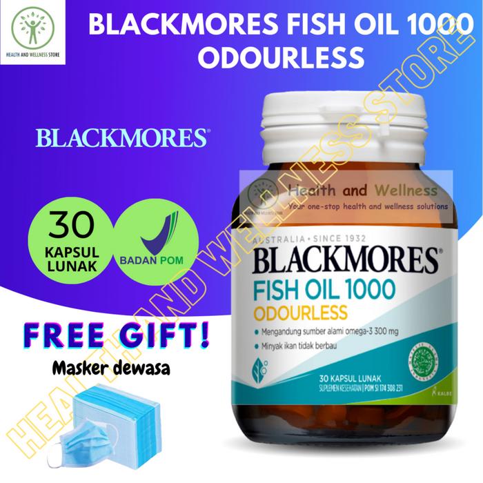 Gambar BLACKMORES ODOURLESS FISH OIL 1000 90 TABLET OMEGA 3 MINYAK IKAN - 30 Kapsul dari Health and Wellness ID undefined Tokopedia