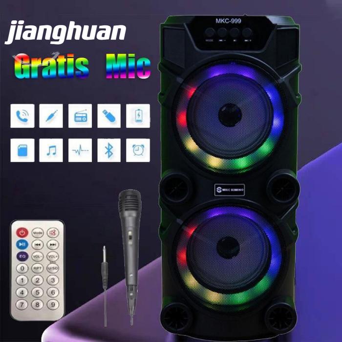 Gambar Speaker Bluetooth QS-999 Bonus Mic Karaoke Dual Speaker 6,5inchi X2 Salon Aktif Portable Radio Fm Wireless Super Bass - 999 dari MKC ACC undefined Tokopedia