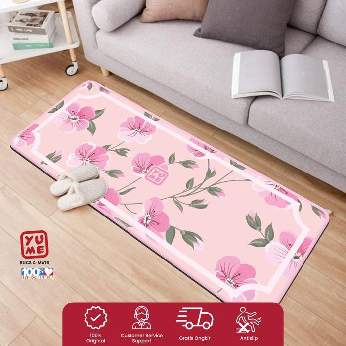 Gambar Keset Kaki Karpet Dapur Antislip YUME 50x120cm Digital Printing - Blooming pink dari Amore Collections_NEW undefined Tokopedia