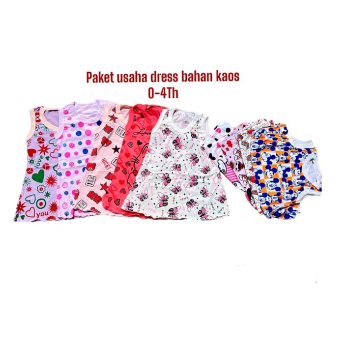 Gambar paket usaha dress kutung bahan kaos - random, S bayi isi 10 dari jhe exs shop undefined Tokopedia