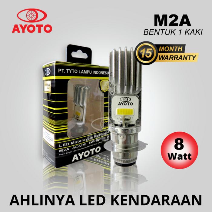 Gambar Lampu depan AC/DC H6 AYOTO M2A Original PNP Putih kesemua Motor Bohlam Bebek Matic Universal Tinggal Pakai, PNP Motor Beat, Mio, Genio, Supra, Vega, Revo, Blade, Jupiter, Satria, sonic - -, - dari AVRace undefined Tokopedia