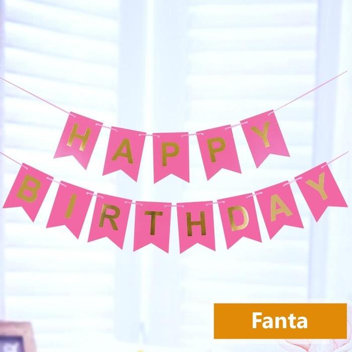 Gambar aiGooTan - BANNER ULTAH SEGILIMA - Flag Tulisan Ulang Tahun Anak Spanduk Happy Birthday Backdrop HBD Bendera Segi Lima Medan - FANTA dari Aigootan undefined Tokopedia