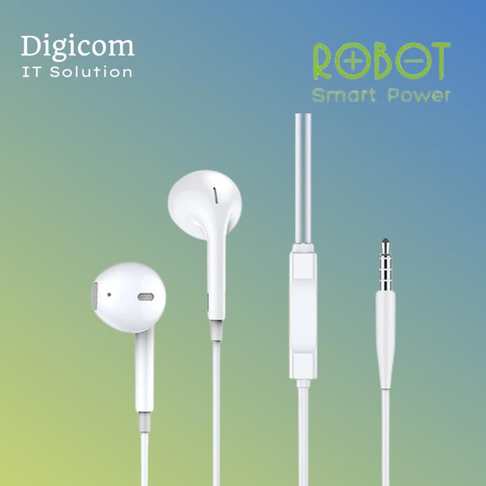 Gambar EARPHONE ROBOT RE10 WHITE dari Digicom.id undefined Tokopedia