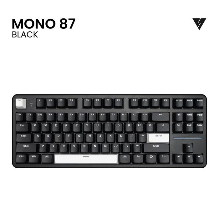 Gambar VortexSeries MONO SERIES Wired Mechanical Keyboard Gasket Mount Hotswappable 5 Pin Switch NKRO - Mono 87 Black, JX Jade White dari Clover Garment Indonesia undefined Tokopedia