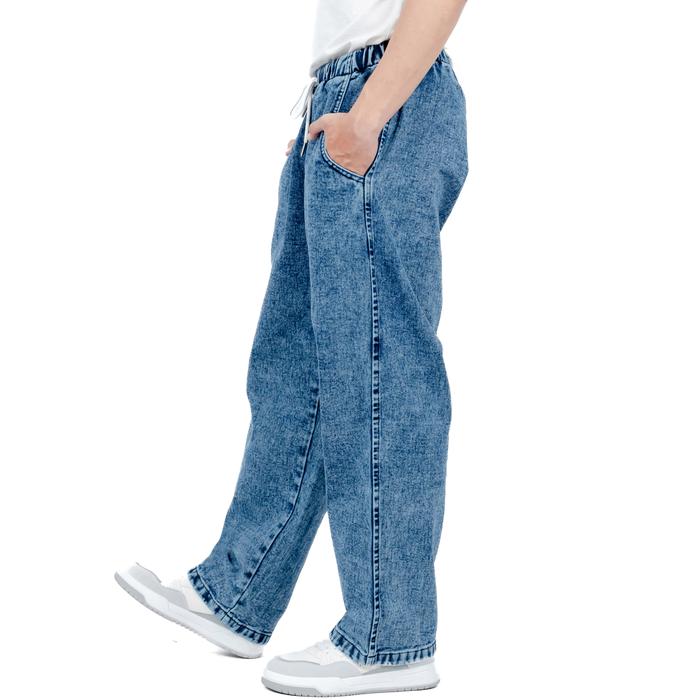 Gambar Gizmo - Baggy Pants Relaxed Jeans Celana Baggy Gombrong Karet Pinggang Oversize Denim Black - Blue Sandwash, 32 dari Gizmoclothes undefined Tokopedia
