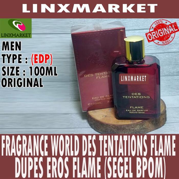 Gambar FW FRAGRANCE WORLD DES TENTATIONS FLAME EXTRAIT DE PARFUM / EDP EAU DE PARFUM FOR MEN 100ML (BOX SEGEL + BPOM) - EDP EAU DE PARFUM dari LINXMARKET STORE undefined Tokopedia