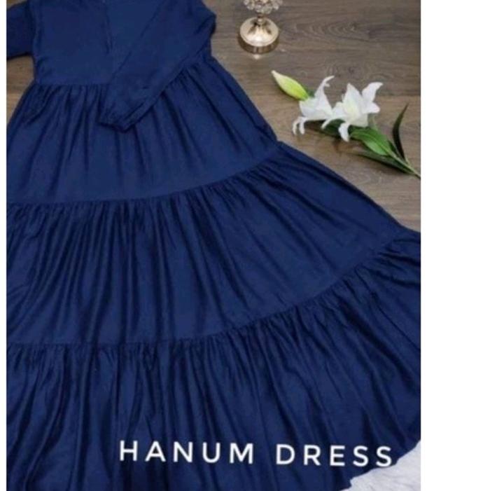 Gambar HANUM DRESS BAHAN RAYON PREMIUM Gamis Muslim Elegant Dresses Rapi - navy, LD 110 CM dari Toko maulana22 undefined 4 Tokopedia
