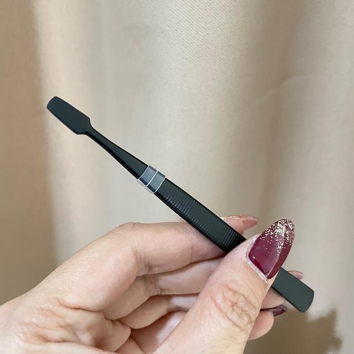 Gambar PINSET BULUMATA UJUNG KOTAK - Stamp Tweezers Philately Stamps Collector Tools Stainless Steel Stamp Tweezers Pencabut - SILVER HIGHQUALITY dari Rich Prosper Beauty_NEW undefined 5 Tokopedia