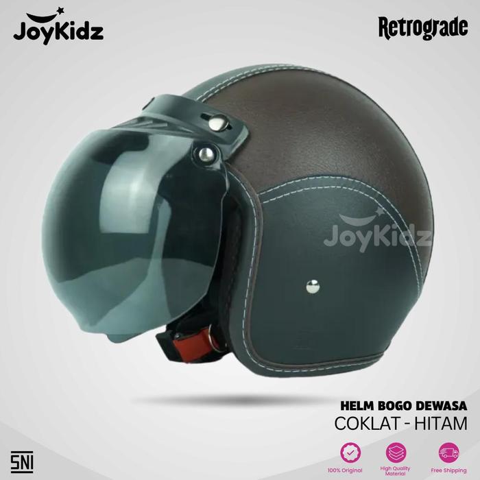 Gambar HELM BOGO UNTUK DEWASA/REMAJA VARIASI KULIT POLOS - COKLAT HITAM dari JoyKidz undefined Tokopedia