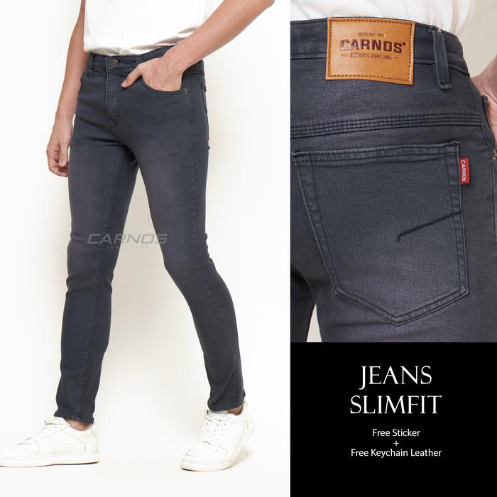 Gambar Carnos Axel Celana Jeans Panjang Pria Slimfit Grey - Abu, S dari Carnos Jeans undefined Tokopedia