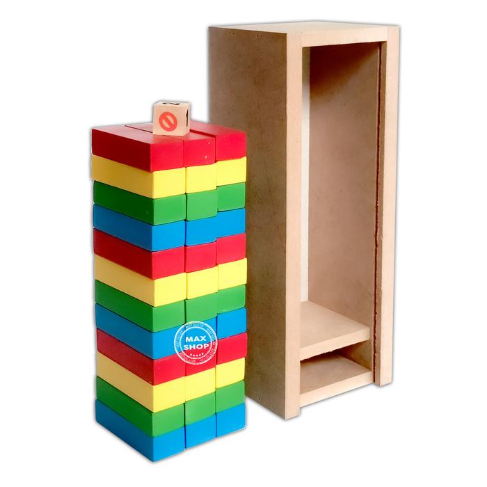 Gambar Tumbling Wooden Stacko Kayu Mainan Edukatif Anak Dewasa Balok Susun Permainan dari Maxshop undefined Tokopedia