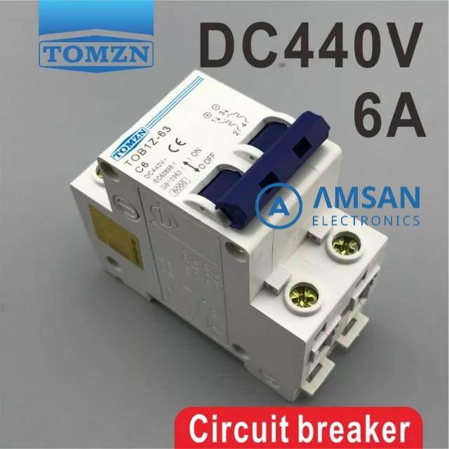 Gambar MCB DC 2P 50A 10A 6A 63A 16A TOMZN DC 440V TOB1Z-63 C6 C16 C63 C10 C50 - 6A dari AMSAN ELECTRONICS undefined Tokopedia